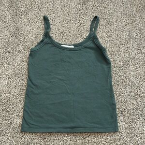 Forever 21 Womens Crop Spaghetti Strap Green Tank Top M